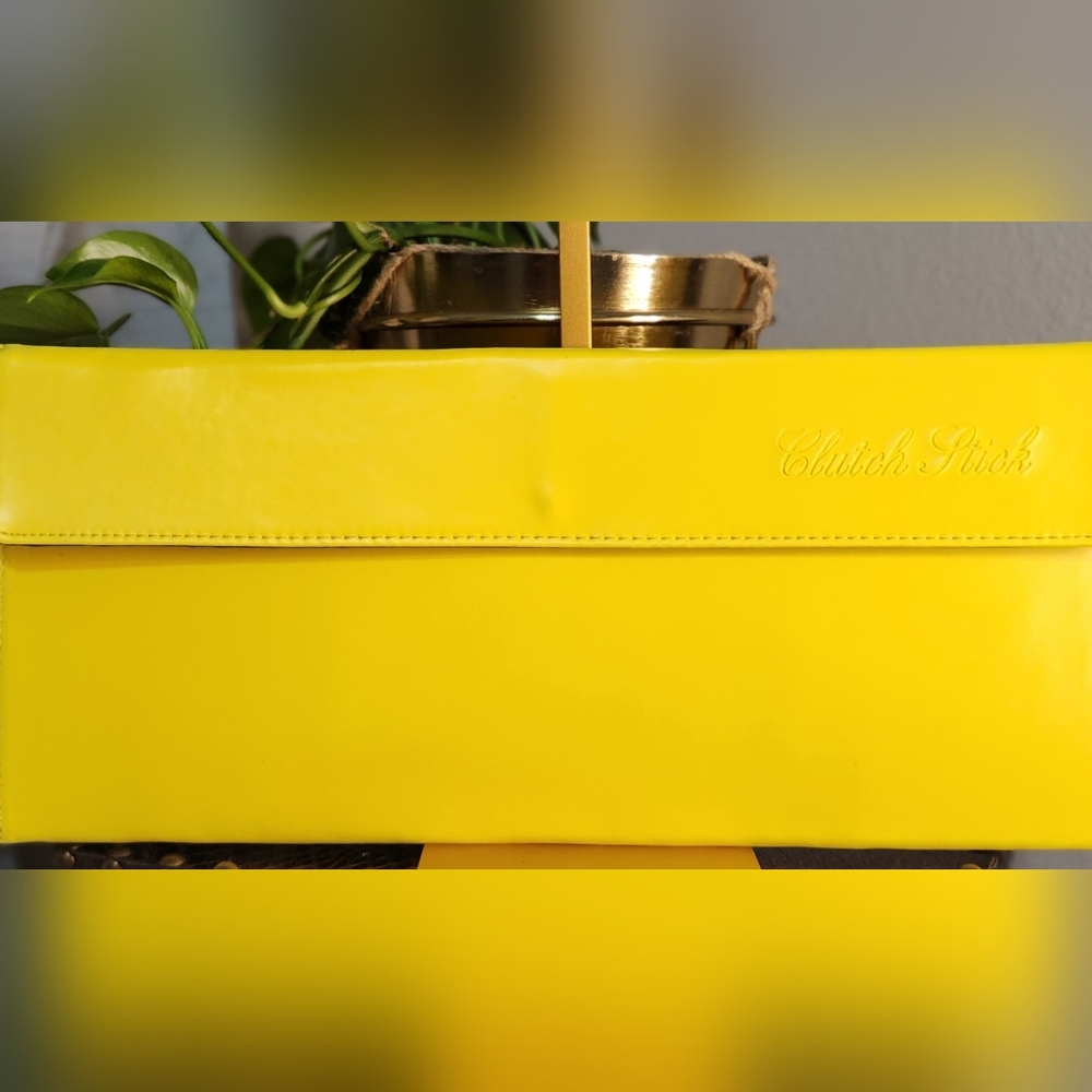 Long Elegant Yellow Envelope Clutch Stick Bag